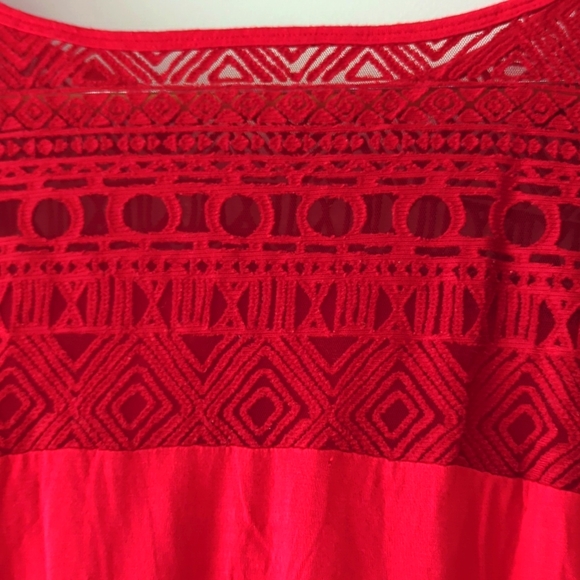 Lane Bryant Red Mesh Top ❤️ - Picture 3 of 4